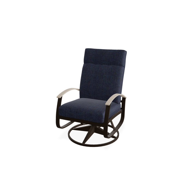 Chaise de patio pivotante avec coussins Askar, Spectre indigo Sunbrella®, Désert P60, Kona texturé