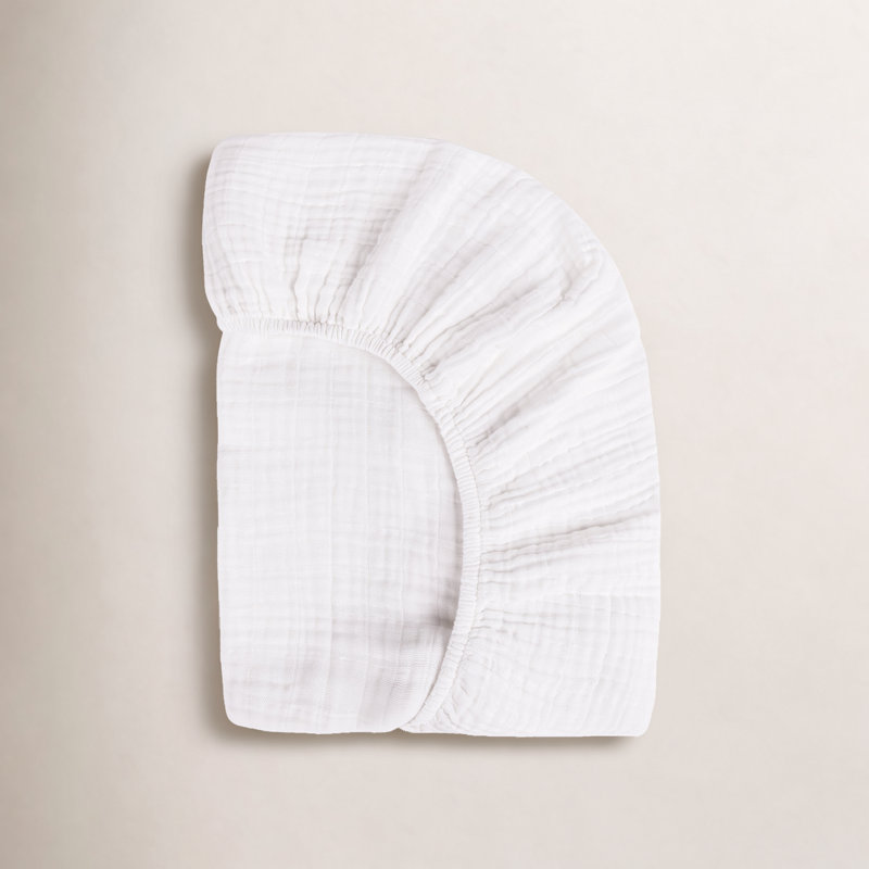 Plain White Muslin Fitted Sheet