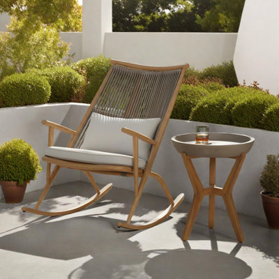 Ensemble de chaise berçante d'extérieur et table d'appoint pour la détente