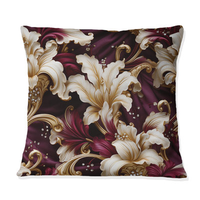 Royal Victorian Flourish Victorian Pattern IV - Floral Printed Throw Pillow