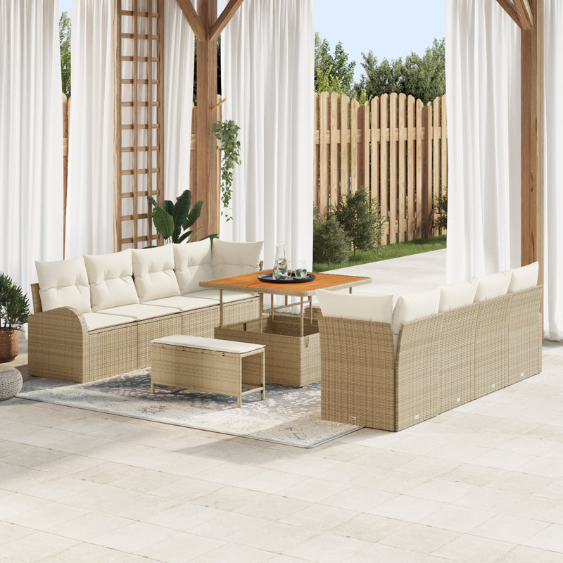 124cm Wide Patio Sofa with Cushions
