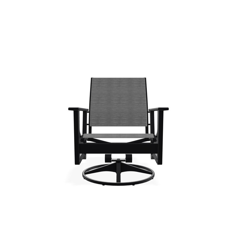 Wexler Swivel Outdoor Lounge Chair, Black, Collect Charcoal