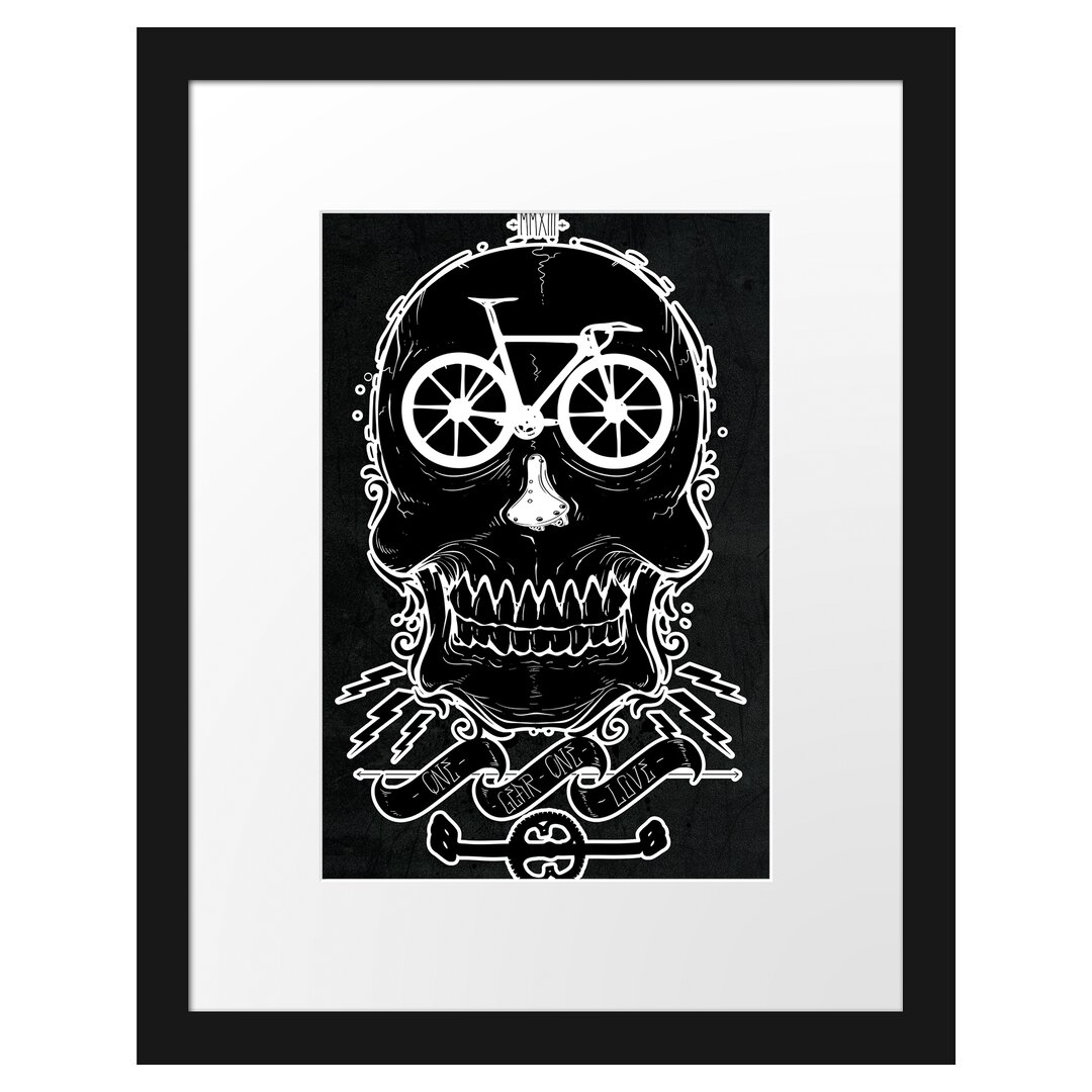 Gerahmtes Poster Bicycle Black Love