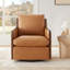 Fauteuil d'appoint pivotant en cuir Grayton-108739216