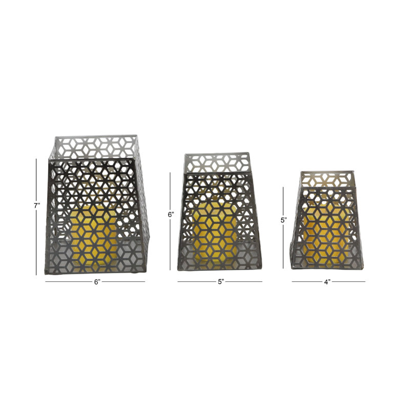 Ensemble de 3 votives en métal