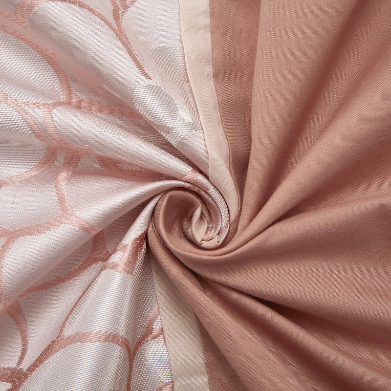 Ensemble d'édredon jacquard 7 pièces Sibyl, Grand édredon et 6 pièces supplémentaires, Rosé