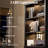 72.2" Tall Bookshelf & Bookcase Set of 2, 6-Tier Bookshelf with LED Lights and Open Shelves, Modern Display Storage Cabinet with Drawer and Doors for Home Office, Living Room, Bedroom (2 Pieces)-997857831
