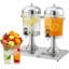 Distributeur de boissons 4,4 gallons en acier inoxydable avec carotte de glace - support, robinet et égouttoir pour les fêtes et les mariages