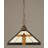 Chain Hung Pendant With Square Fitter Shown In Black Copper Finish With 14" Pearl Ebony Art Glass-32464158-32464165