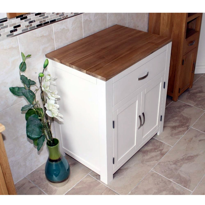 Ximena Solid Wood Bathroom Cabinet, Cream
