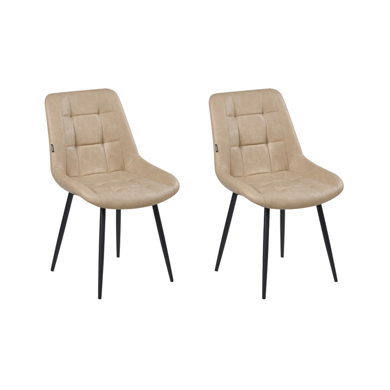 Melrose 47cm H Upholstered Upholstered Back Side Chair, Beige