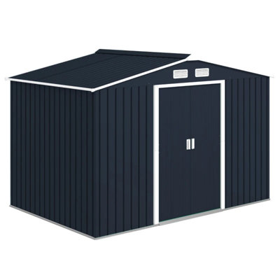 Spacious Metal Outdoor Storage Shed, Heavy-Duty Backyard Utility Tool Shed for Garage & Patio Organization