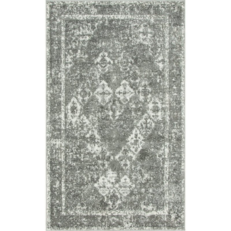 Tapis gris de style Walmoor, Rectangle 5 pi 1 po x 8 pi