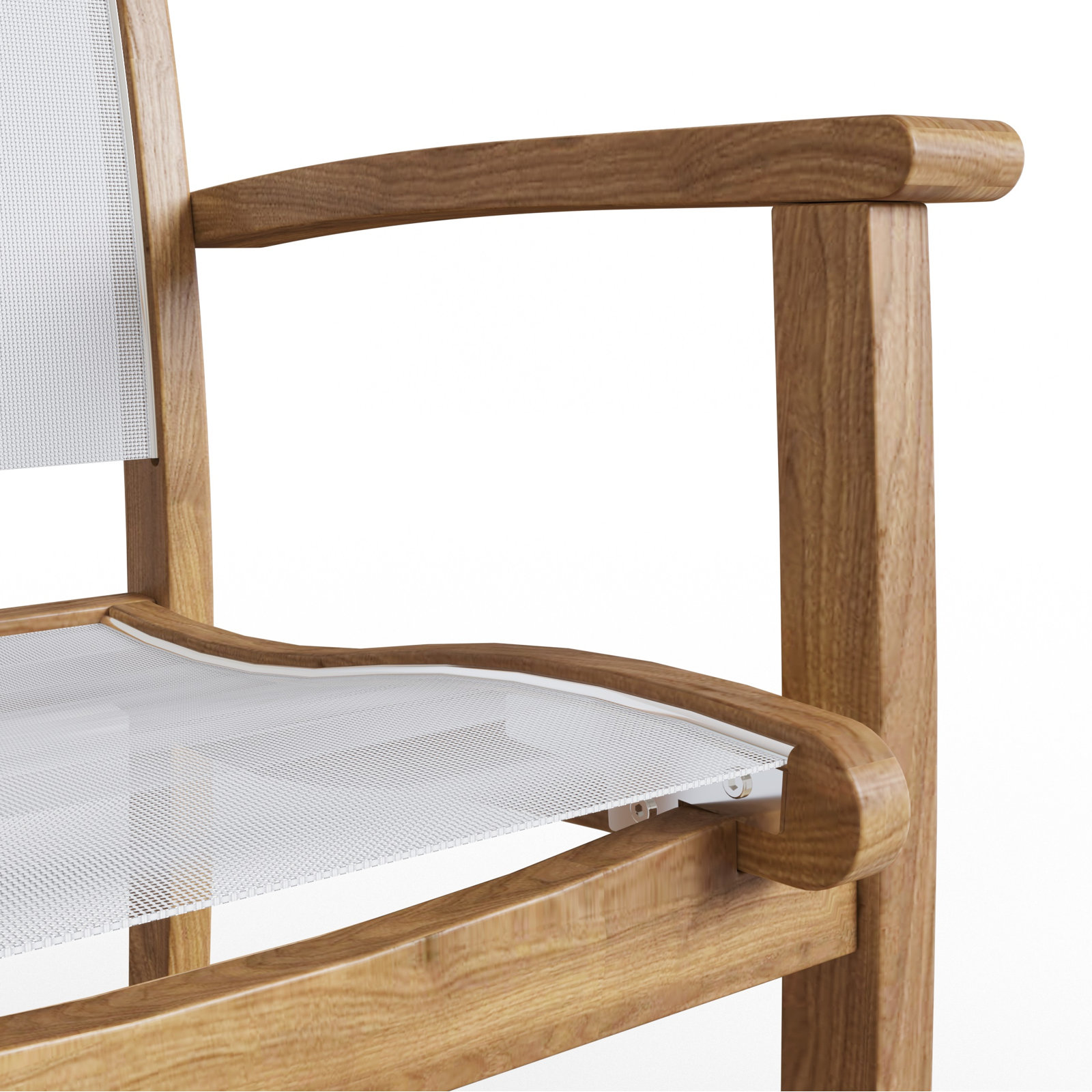 Flem 39" Teak Patio Dining Set, White