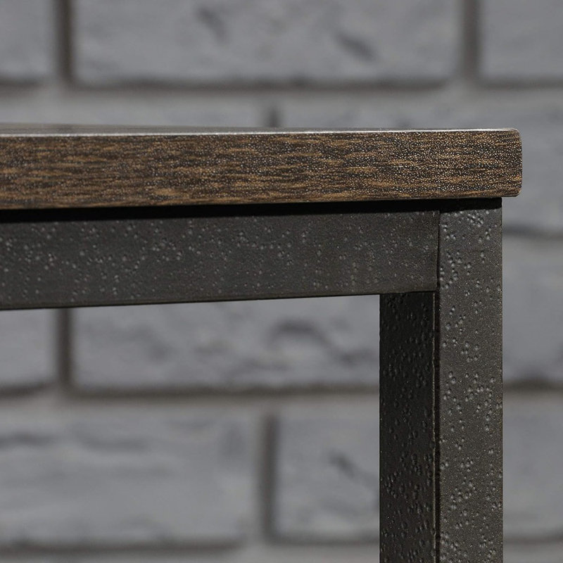 Sleek Industrial Smoke Oak Coffee Table with Metal Frame