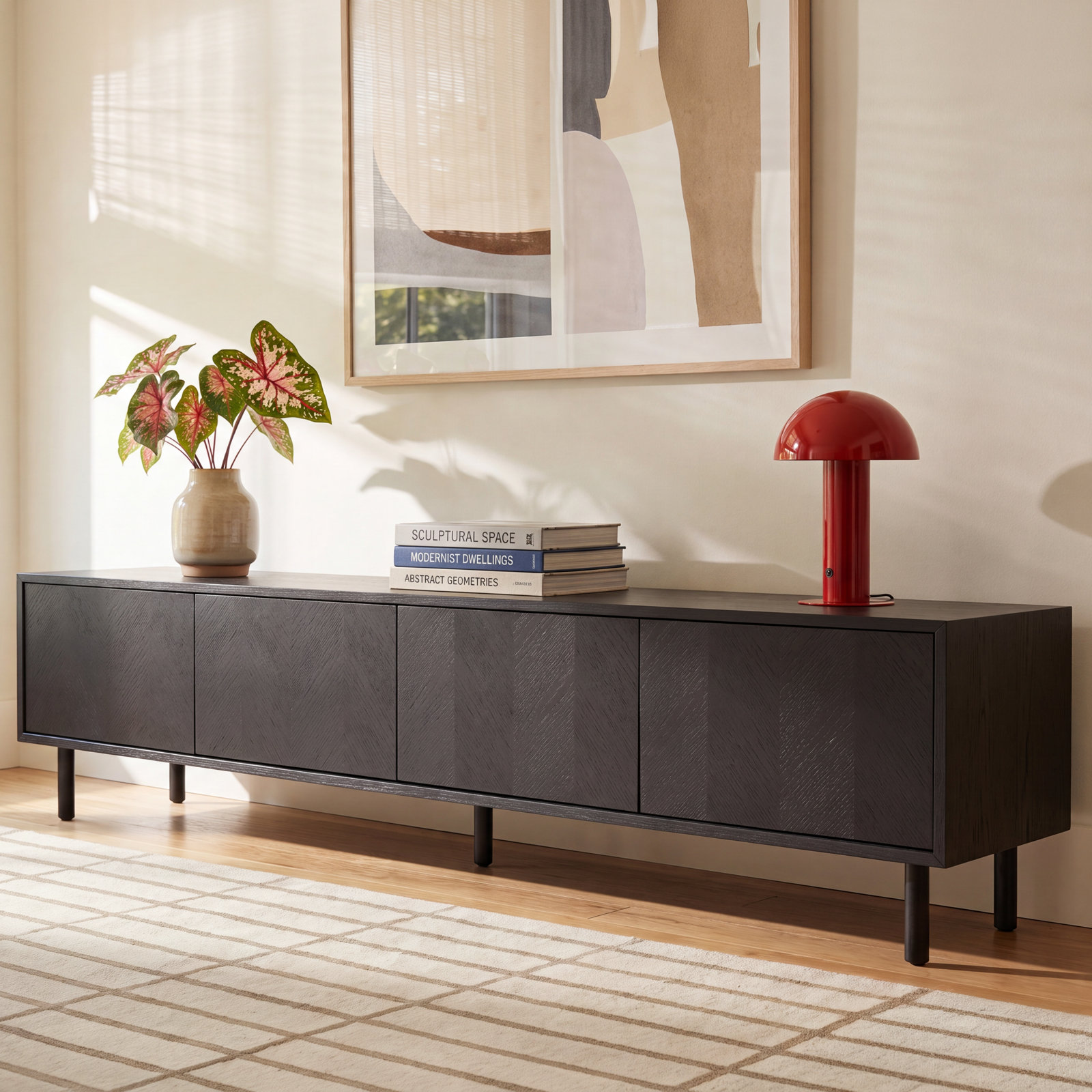 Sora 87" TV Stand, Black