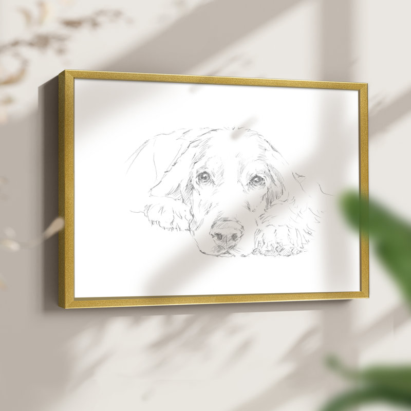 Lazy Dog II - Impression encadrée - Restickable, H 8 po x l 10 po, Or