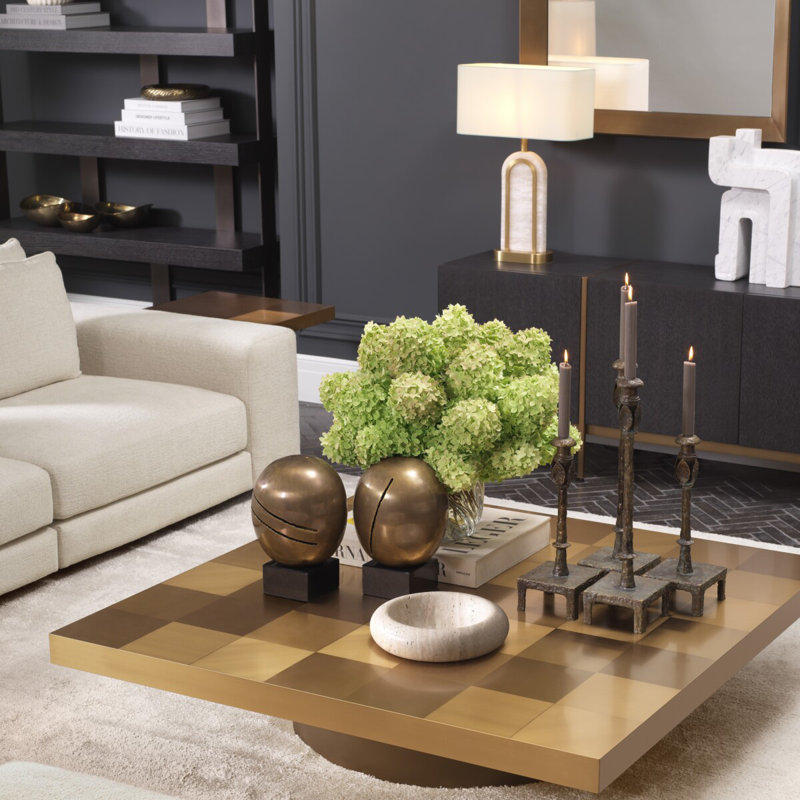Side Table Laporte Brushed Brass Finish - Base