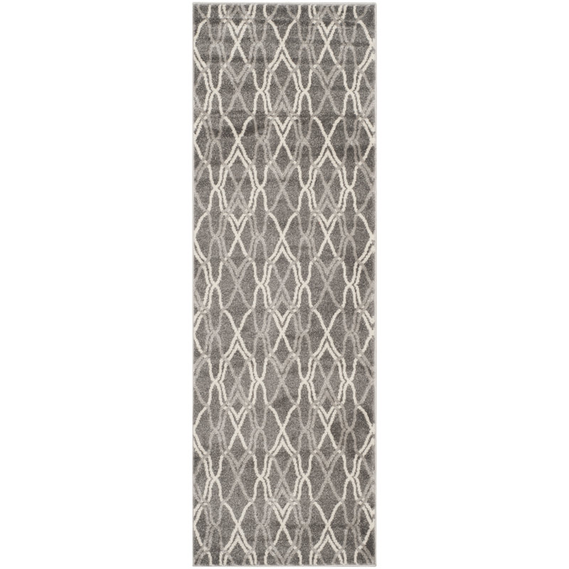 Ammundsen Geometric Gray Area Rug, Runner 2'3" x 11'