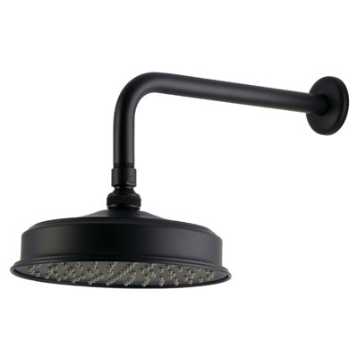 Kingston Brass Trimscape 8-Inch Round Raindrop Brass Shower Head with 12-Inch Shower Arm