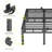 18 Inch Bed Frame, Double Layer Metal Bed Frame with Round Corner Legs, 4000LBS Bed Frame & Box Spring 2 in 1 Platform with Headboard Holes Mattress Baffles-1447872243-1448640100