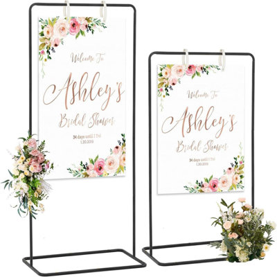 2pcs Wedding Welcome Sign Stand, 69" Wedding Sign Holder For Seating Charts 