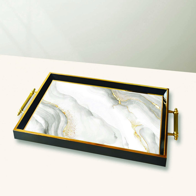 Elegant Glass Serving Tray, 19.7 x 11.4 x 1.4 inches | 100% High-Quality Glass | Perfect for Entertaining & Serving | Stylish and Functional Design for Home & Parties | Durable and Easy to Clean