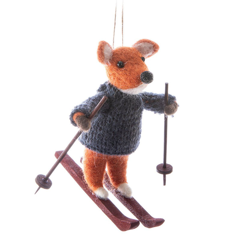 Ornement suspendu Fox on Skis