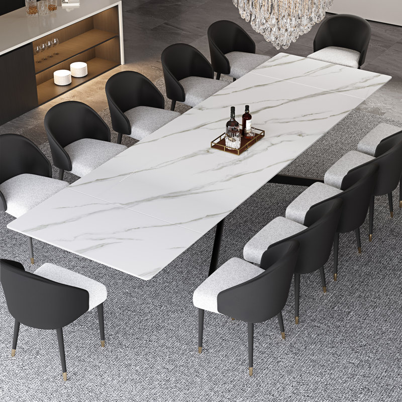 Table de salle à manger Cerinle, Blanc montagne enneigée