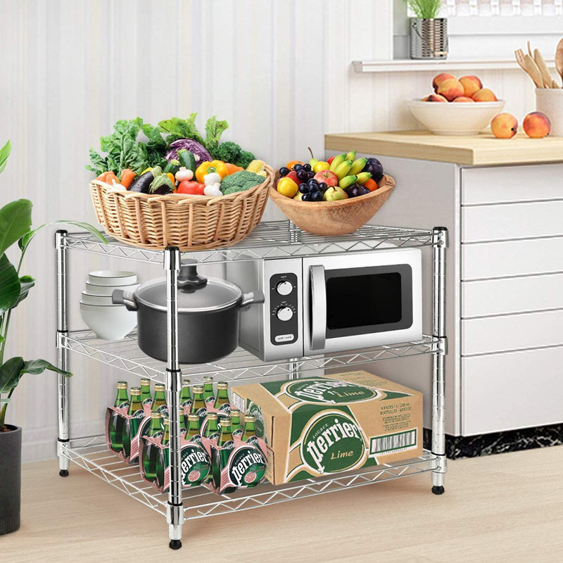 Shelves Unit,3-Shelf Shelving Unit, 20" H x 14" W x 24" D