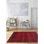 Tapis rouge en laine noué à la main de conception unique 4 pi 11 po x 6 pi 2 po nouvel âge Montserrad