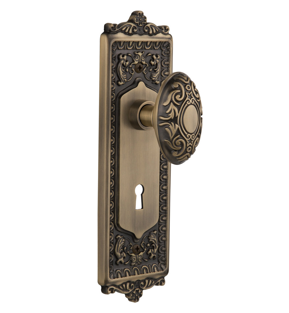 Egg and Dart Interior Mortise Door Knob with Circle Rosette Nostalgic Warehouse 