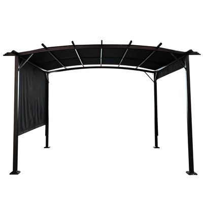 12 X 9 Ft Outdoor Pergola With Steel Frame - Retractable Sun Shelter For Gardens And Backyards 12x9 Gazebo Construction, Canopy Backyard Fun