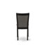 Ensemble de 14 tables de salle à manger, une table rectangulaire avec une table basse et 12 chaises de salle à manger en lin gris Gotham foncé, 39 po x 120 po, noir brossé-284389219-297452701