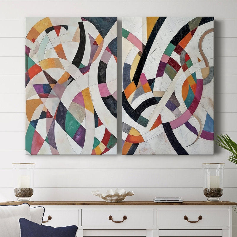 ABSTRACT Series LXV III - Toile tendue avec châssis de qualité supérieure - Prêt à être accroché, H 60 po x l 80 po