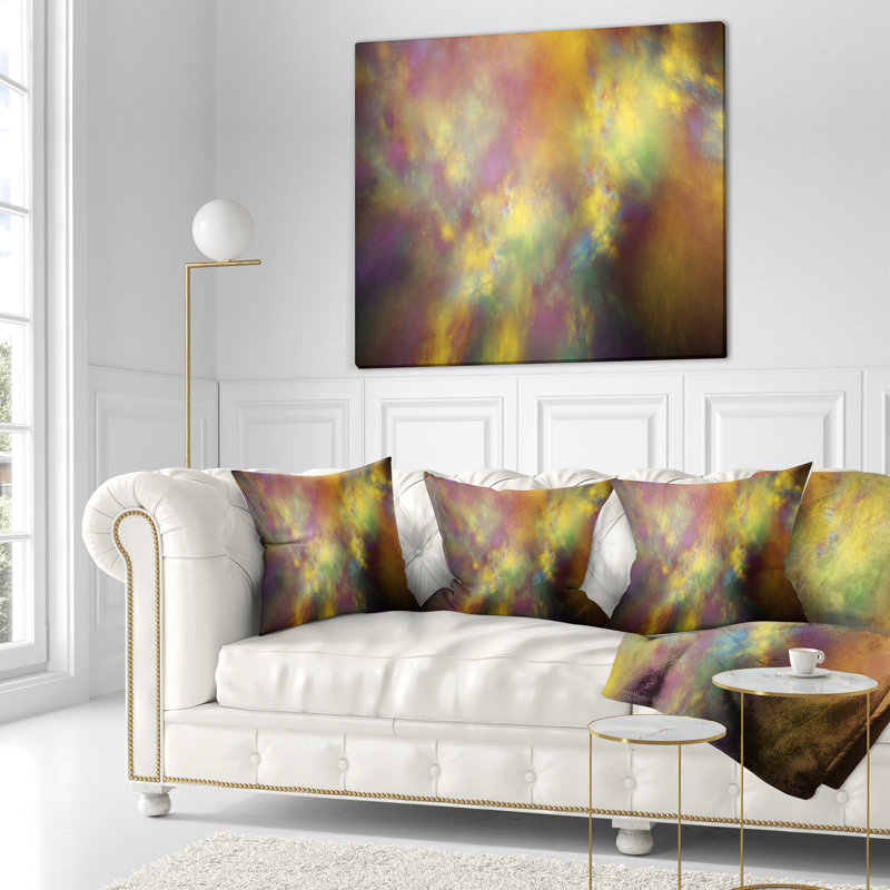 Perfect Starry Sky - Abstract Printed Pillow, 16" x 16", Throw Pillow, Yellow