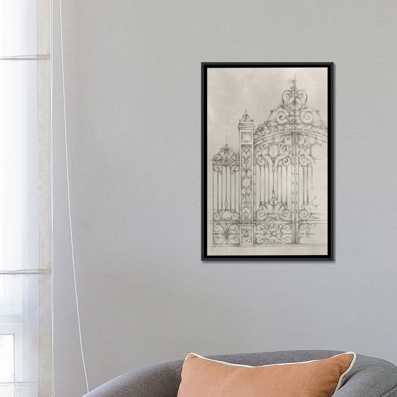 «Iron Gate Design I» par Ethan Harper - impression sur toile tendue, H 26 po x l 18 po x P 1,5 po, Toile avec cadre noir