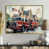 Toile avec cadre flottant or