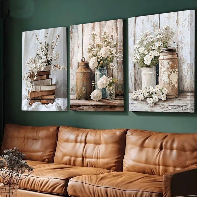 Art mural de style champêtre pour décoration de bureau, de salon, de salon et de chambre à coucher, 24 * 36 pouces * 3