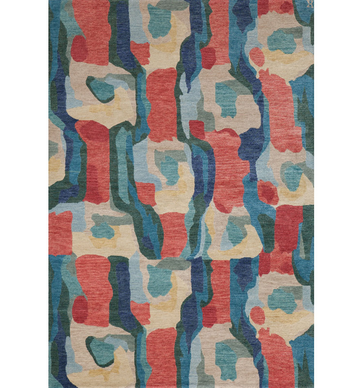 Kigali Hand Knotted Wool Geometric Area Rug, Runner 3' x 12'