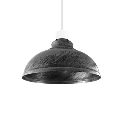 Metal Pendant Light Shade, Industrial Vintage Curved Lampshade Replacement, Modern Ceiling Hanging Light Fixture Cover for Kitchen Island, Dining Room, Cafe, Farmhouse Decor