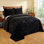 Ensemble de couvre-lit simple en chenille 100% coton Ashton, literie médaillon touffetée traditionnelle avec taie décorative assortie, certifié OEKO-TEX, doux, respirant, lavable à la machine, toutes saisons, noir