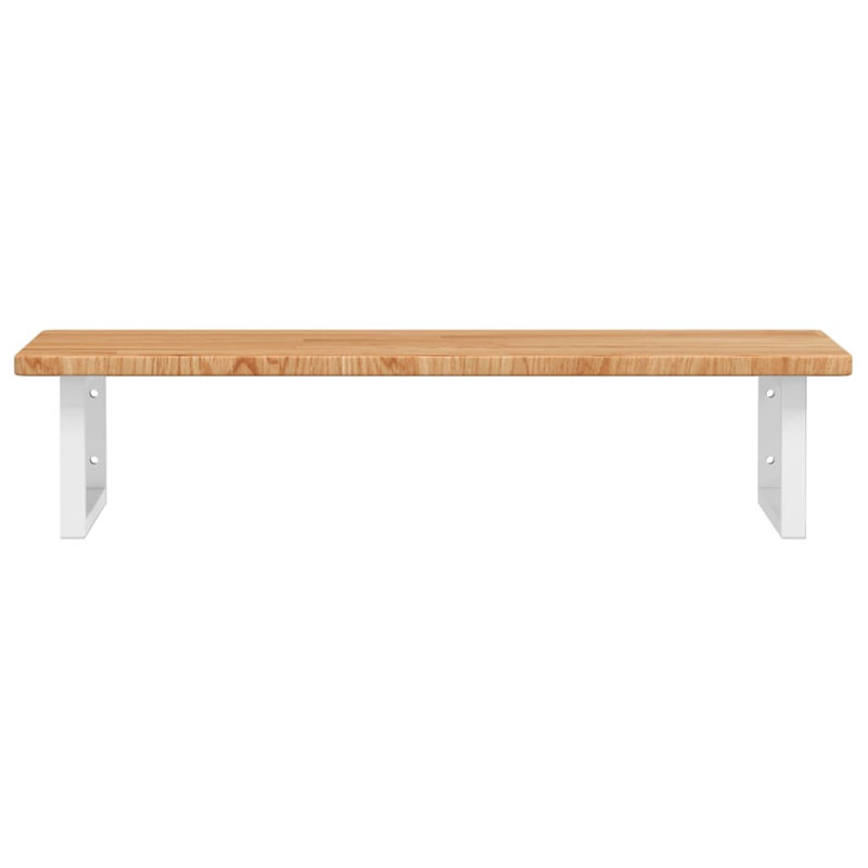 Aleazay 100cm Solid Wood Bathroom Vanity Top, Oak/White