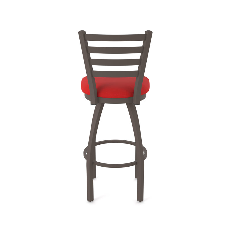 Jackie Swivel Stool, Bronze, Vinyl-Canter Red, Counter Stool (25" Seat Height)