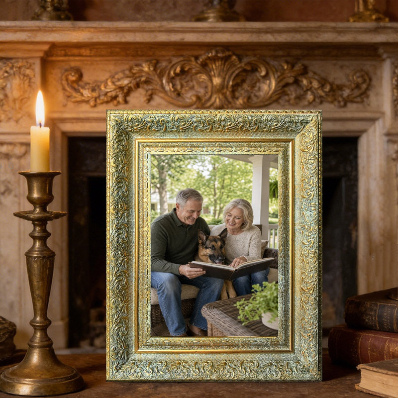 Cadre photo classique moderne 1PC 11 po x 14 po avec affichage horizontal ou vertical, Antique Gold, 1, L 11 po x H 14 po