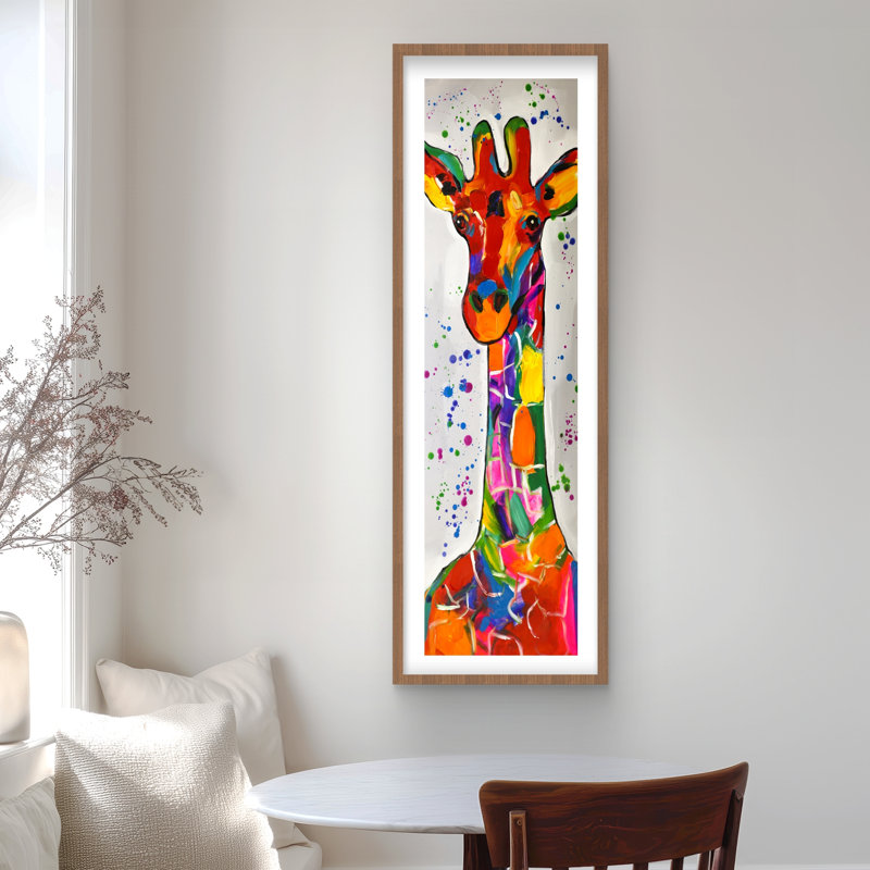 Impression abstraite girafe colorée - art de la faune à la maison