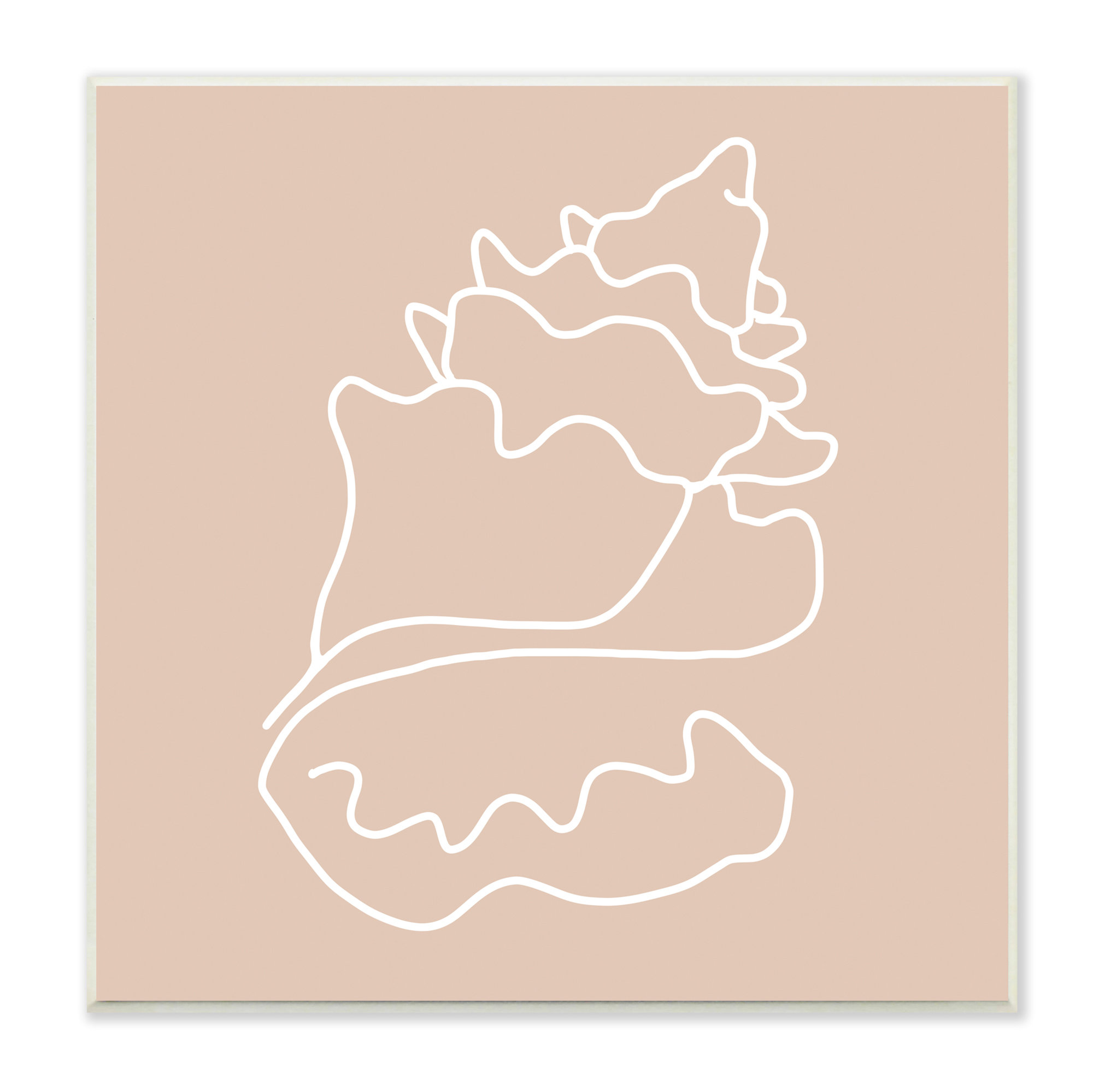 Stupell Industries Conch Shell Line Doodle Minimal Beige Beach Wall ...