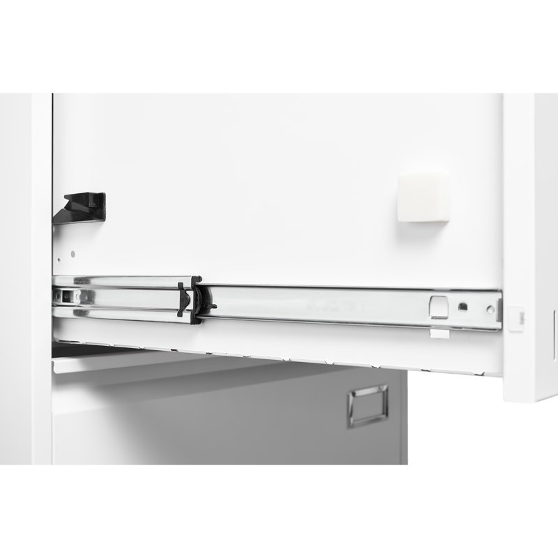 Classeur en métal 3 tiroirs avec serrure, Blanc