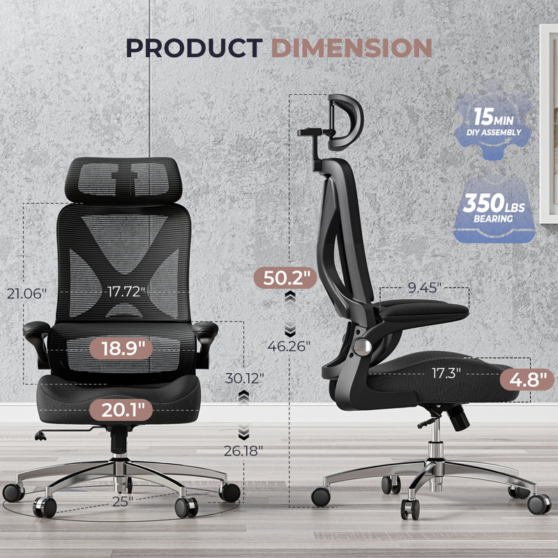 Mesh Ergonomic Office Chair with 3D Headrest
