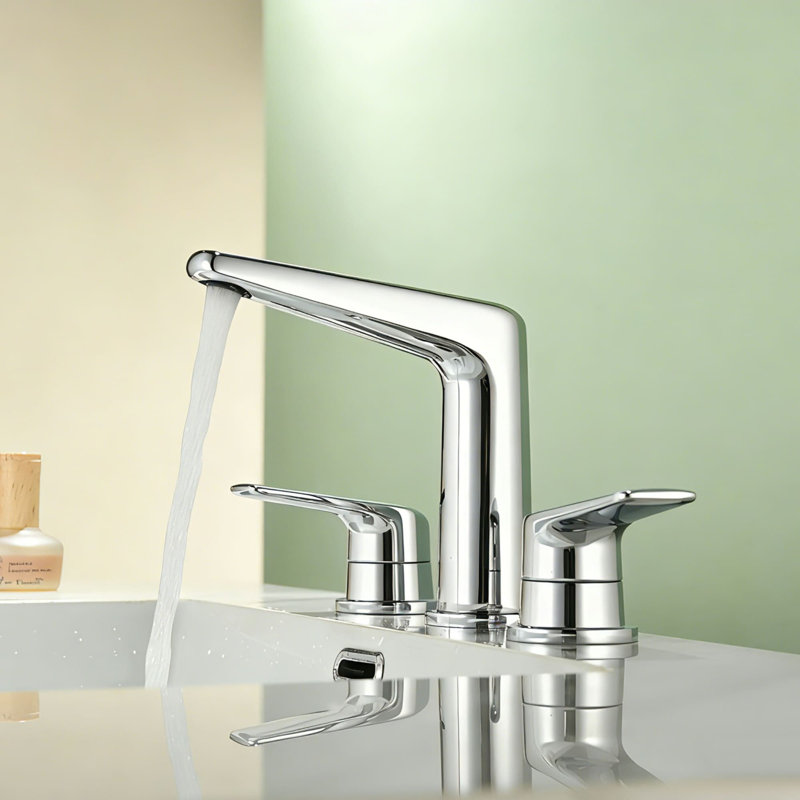 8 Inch Widespread Bathroom Faucet With Drain Assembly 3 Hole Bathroom Sink Faucets Brass Double Handle Bathroom Basin Taps With Valve